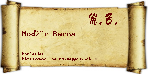 Moór Barna névjegykártya